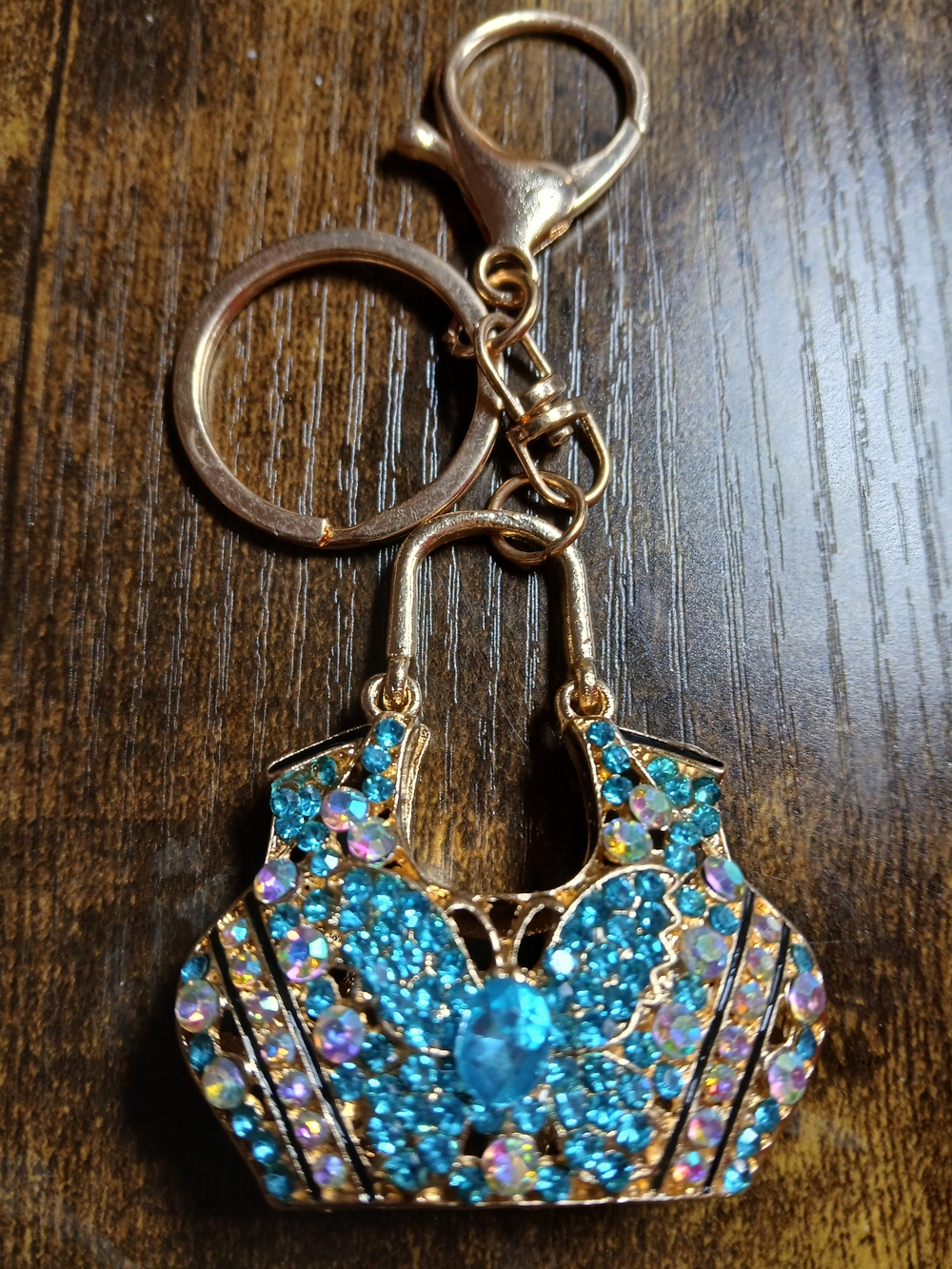 Crystal Handbag Keychain Bag Butterfly Charm